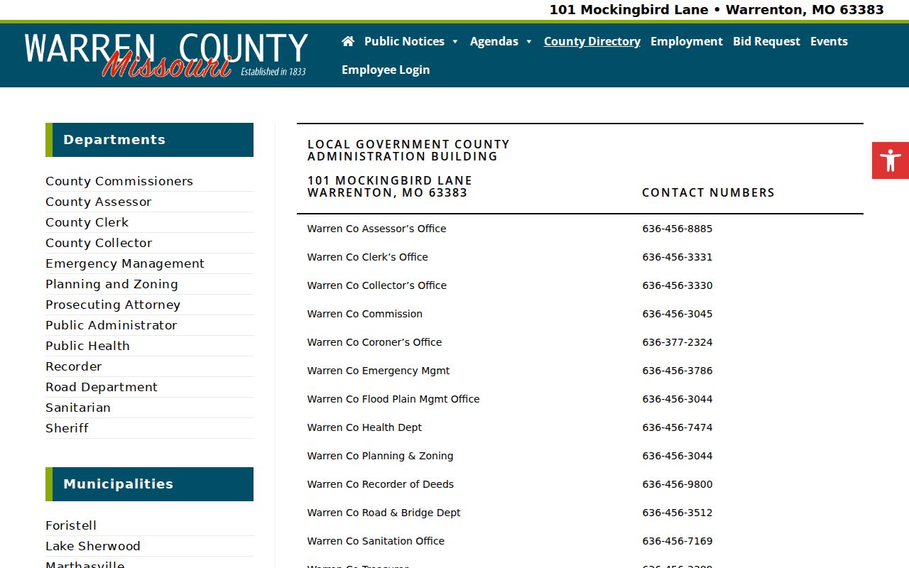 Warren County criminal court record office directory