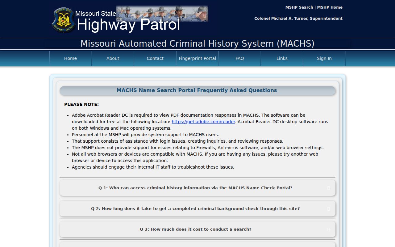 Warren County criminal record MACHS access guidance