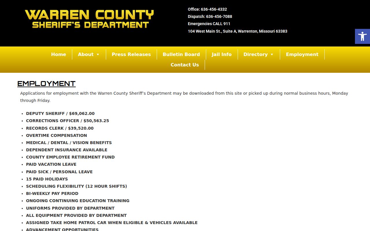 Warren County jail information for the arrest booking process