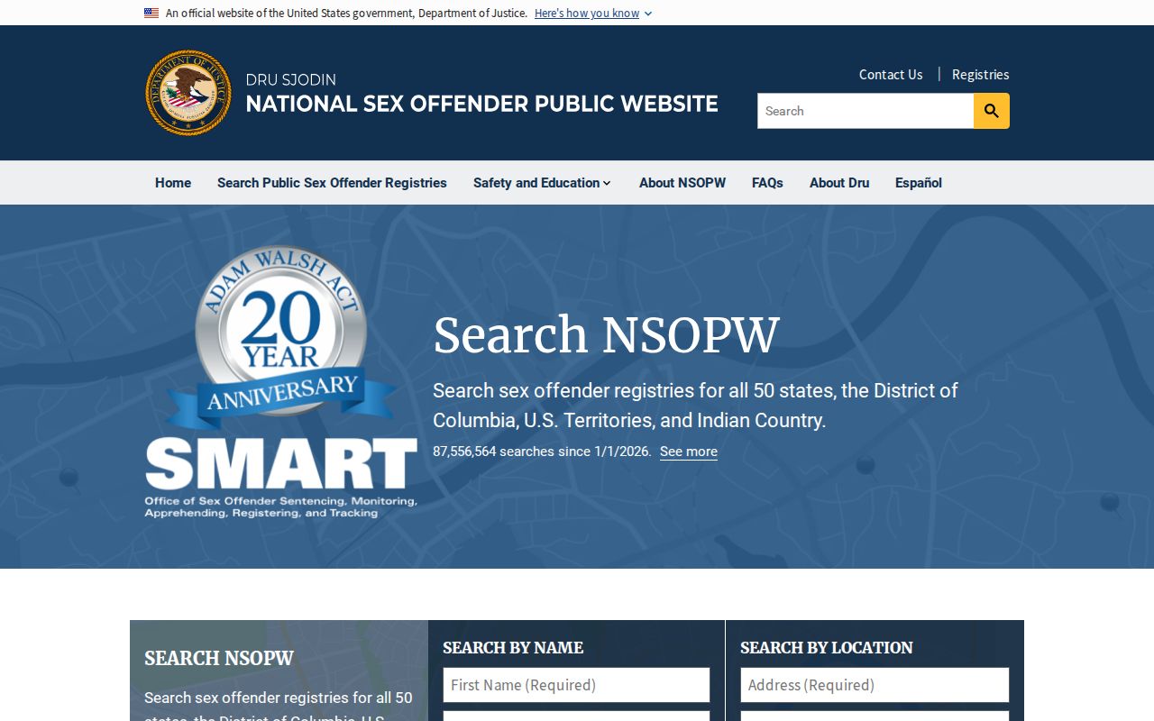 National registry search used with a Warren County sex offender check